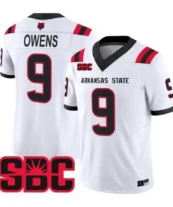 Trey Owens Jersey #9 Arkansas State Red Wolves 2026 All Stitched by My Store NCAA Football Jerseys