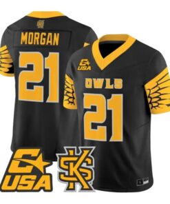 Triston Morgan Jersey #21 Kennesaw State Owls 2026 Limited Stitched by My Store NCAA Football Jerseys