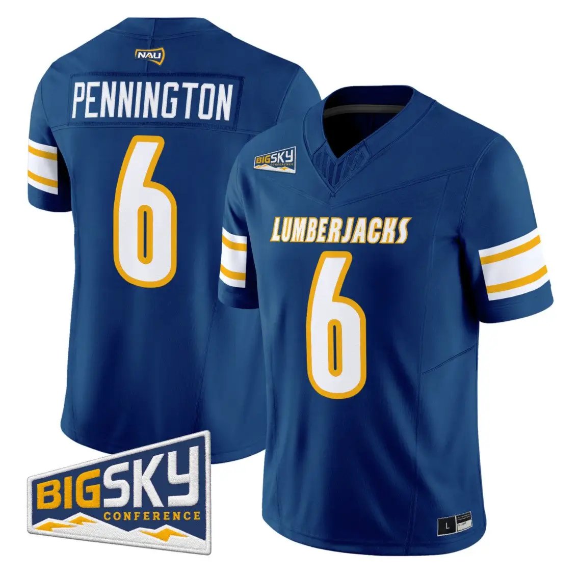 Ty_Pennington_Jersey_6_Northern_Arizona_Lumberjacks_2026_Vapor_Stitched_Navy - Malcom Terry Ty Pennington Jersey #6 Northern Arizona Lumberjacks 2026 Vapor Stitched by My Store NCAA Football Jerseys