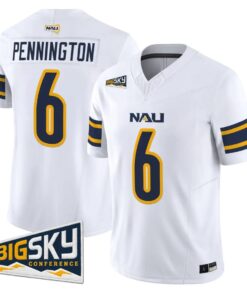 Ty_Pennington_Jersey_6_Northern_Arizona_Lumberjacks_2026_Vapor_Stitched_White - Malcom Terry Ty Pennington Jersey #6 Northern Arizona Lumberjacks 2026 Vapor Stitched by My Store NCAA Football Jerseys