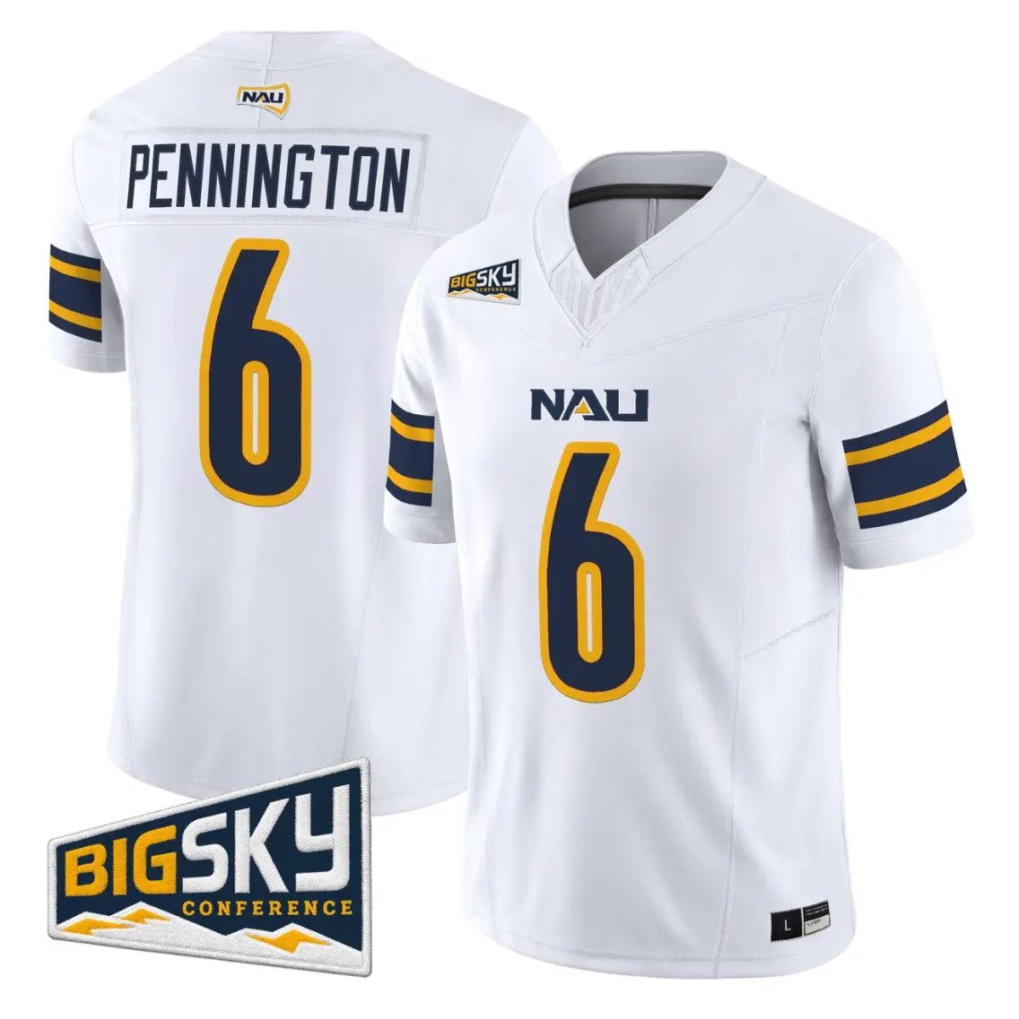Ty_Pennington_Jersey_6_Northern_Arizona_Lumberjacks_2026_Vapor_Stitched_White - Malcom Terry Ty Pennington Jersey #6 Northern Arizona Lumberjacks 2026 Vapor Stitched by My Store NCAA Football Jerseys
