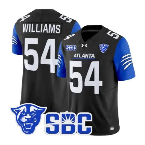 Tyhler_Williams_Jersey_54_Georgia_State_Panthers_2026_Stitched_Black - Malcom Terry Tyhler Williams Jersey #54 Georgia State Panthers 2026 Stitched by My Store NCAA Football Jerseys