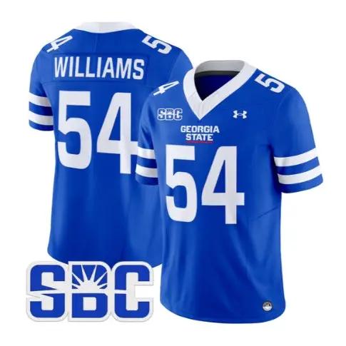 Tyhler_Williams_Jersey_54_Georgia_State_Panthers_2026_Stitched_Royal - Malcom Terry Tyhler Williams Jersey #54 Georgia State Panthers 2026 Stitched by My Store NCAA Football Jerseys