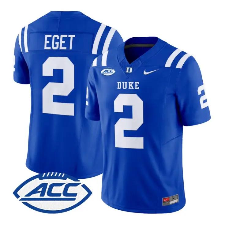 Walker Eget Jersey #2 Duke Blue Devils 2026 Vapor Limited Stitched by My Store NCAA Football Jerseys