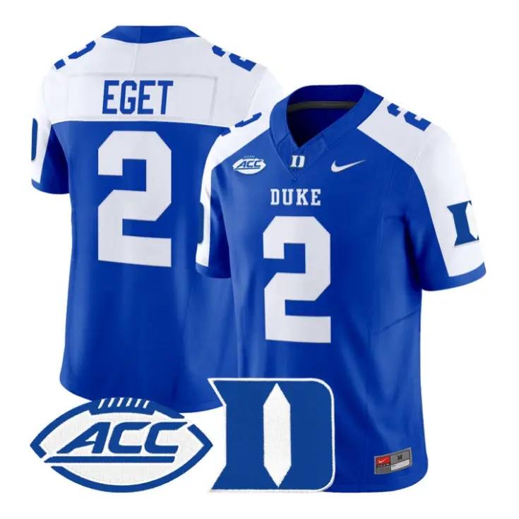 Walker Eget Jersey #2 Duke Blue Devils 2026 Vapor Limited Stitched by My Store NCAA Football Jerseys