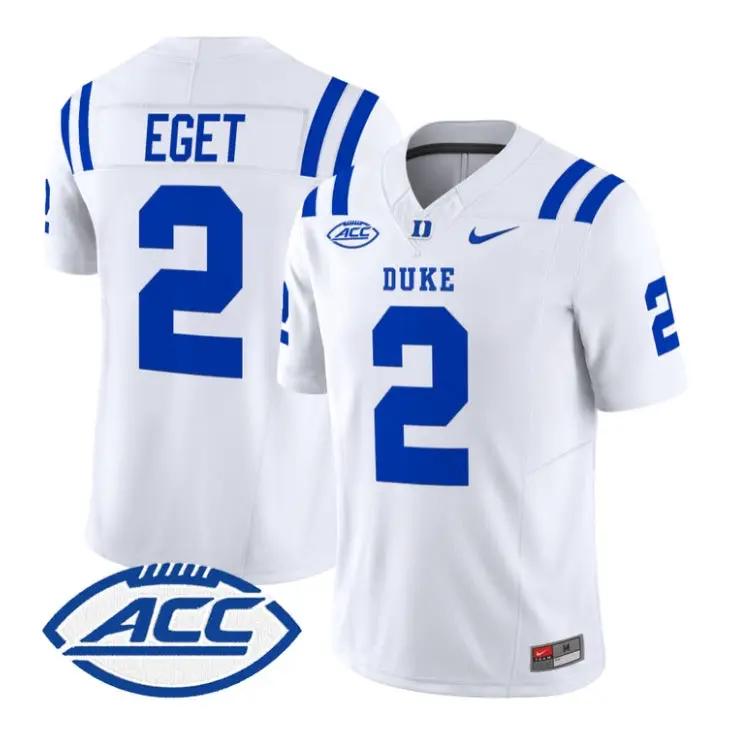 Walker Eget Jersey #2 Duke Blue Devils 2026 Vapor Limited Stitched by My Store NCAA Football Jerseys