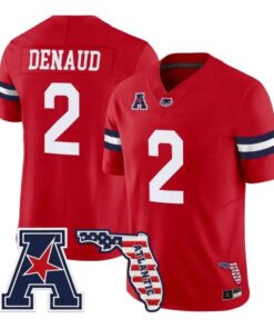 Wilky Denaud Jersey #2 Florida Atlantic Owls 2026 Florida Patch Stitched by My Store NCAA Football Jerseys