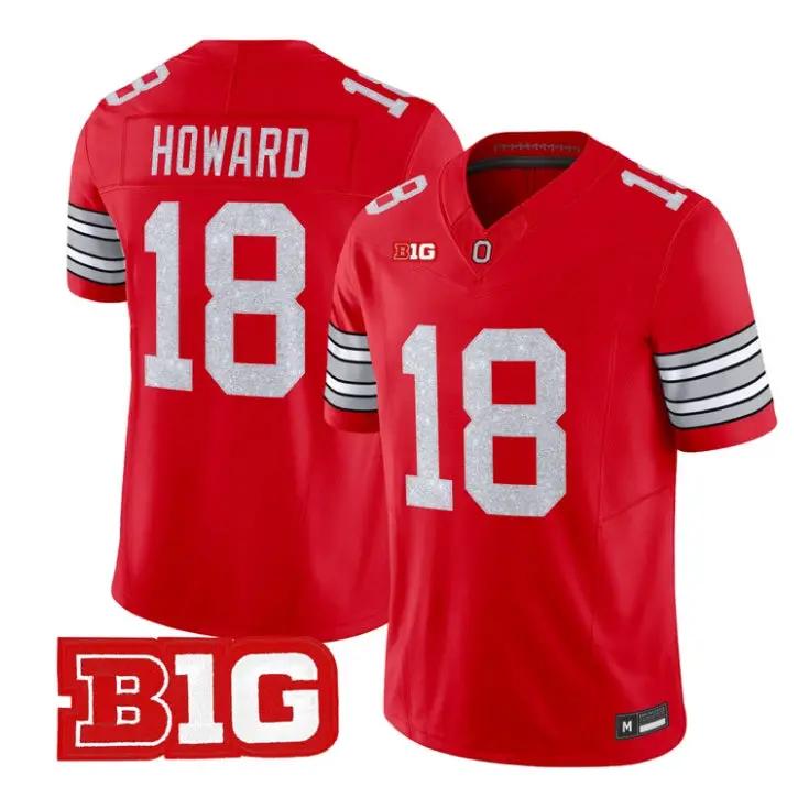 Will Howard Jersey #18 Ohio State Buckeyes Glitter Vapor All Stitched by My Store NCAA Football Jerseys