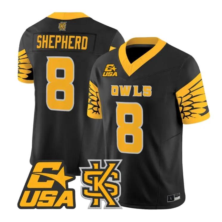 Xavier Shepherd Jersey #8 Kennesaw State Owls 2026 Limited Stitched by My Store NCAA Football Jerseys