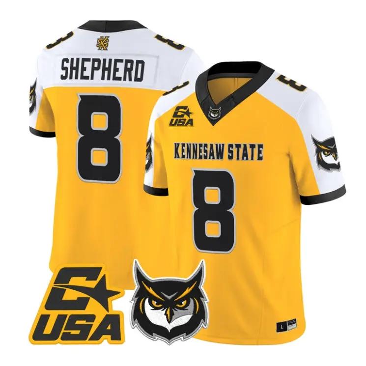 Xavier Shepherd Jersey #8 Kennesaw State Owls 2026 Limited Stitched by My Store NCAA Football Jerseys
