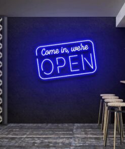 comein_we_reopenbl - Malcom Terry Come In, We're Open 2 Led Neon Sign Light by VN339