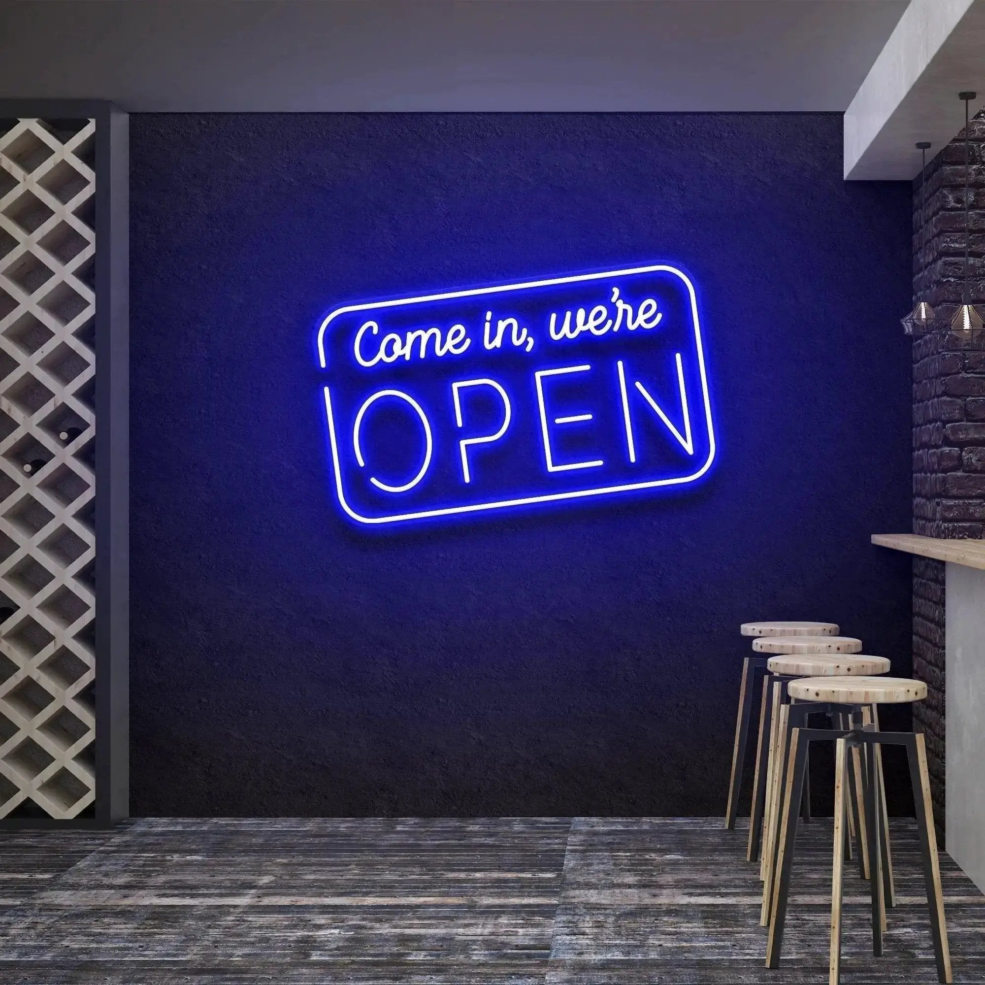 comein_we_reopenbl - Malcom Terry Come In, We're Open 2 Led Neon Sign Light by VN339
