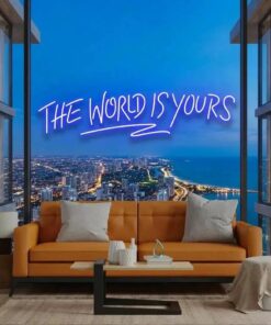 theworldisyoursblue-2 - Malcom Terry The World Is Yours Led Neon Sign Light - Upbeat Your Life by VN339