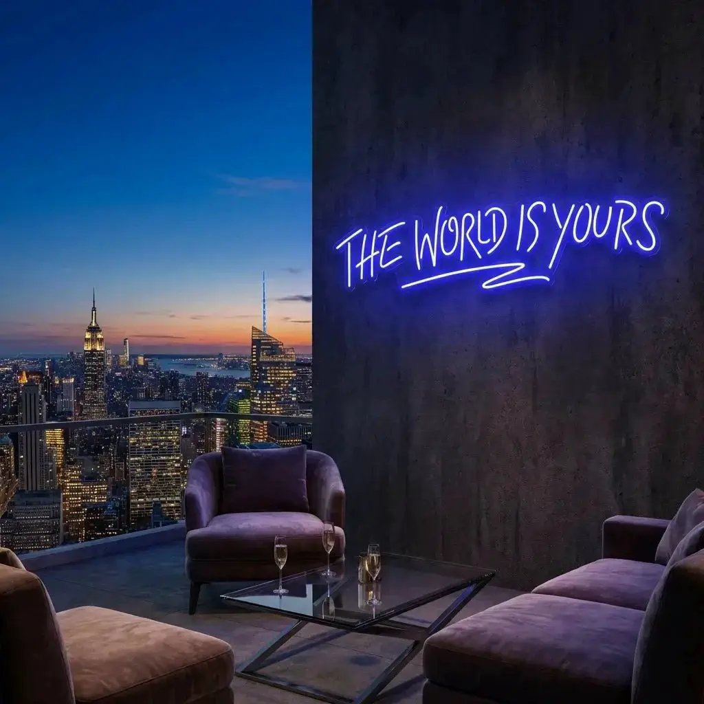 theworldisyoursblue-3_14a34f2c-b78c-434d-a36e-8796ce54acb5 - Malcom Terry The World Is Yours Led Neon Sign Light - Upbeat Your Life by VN339