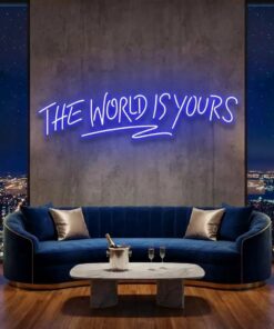 theworldisyoursblue-4 - Malcom Terry The World Is Yours Led Neon Sign Light - Upbeat Your Life by VN339