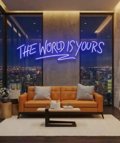 theworldisyoursblue-5 - Malcom Terry The World Is Yours Led Neon Sign Light - Upbeat Your Life by VN339