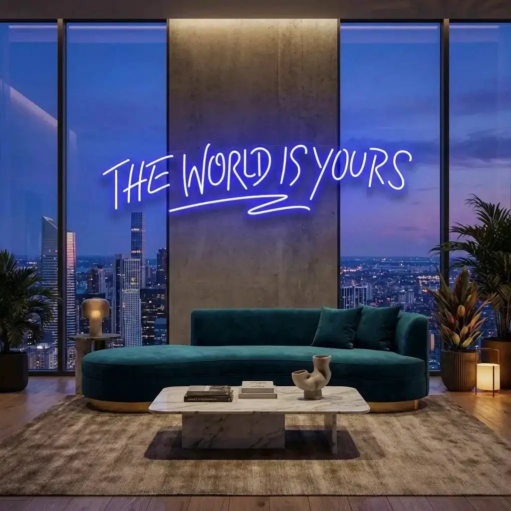 theworldisyoursblue_4e8626b9-eae9-47ef-98dd-28bfa14c4619 - Malcom Terry The World Is Yours Led Neon Sign Light - Upbeat Your Life by VN339
