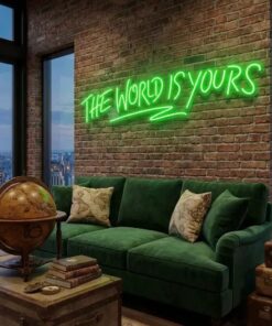 theworldisyoursgreen-1 - Malcom Terry The World Is Yours Led Neon Sign Light - Upbeat Your Life by VN339