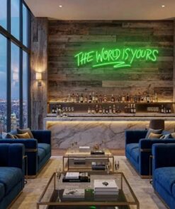 theworldisyoursgreen-2 - Malcom Terry The World Is Yours Led Neon Sign Light - Upbeat Your Life by VN339