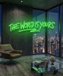 theworldisyoursgreen-5_3ec4ba3e-46d8-45a3-af3d-1d0b92517e91 - Malcom Terry The World Is Yours Led Neon Sign Light - Upbeat Your Life by VN339