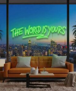 theworldisyoursgreen_5d3eab5e-f645-4ddf-8813-7d5f899a04da - Malcom Terry The World Is Yours Led Neon Sign Light - Upbeat Your Life by VN339
