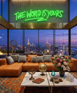 theworldisyoursgreen_7995f57e-8168-4502-8fa0-368d0a0572b3 - Malcom Terry The World Is Yours Led Neon Sign Light - Upbeat Your Life by VN339