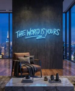 theworldisyourslightblue-1 - Malcom Terry The World Is Yours Led Neon Sign Light - Upbeat Your Life by VN339