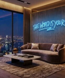 theworldisyourslightblue-3 - Malcom Terry The World Is Yours Led Neon Sign Light - Upbeat Your Life by VN339