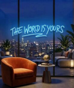 theworldisyourslightblue-4 - Malcom Terry The World Is Yours Led Neon Sign Light - Upbeat Your Life by VN339