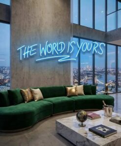 theworldisyourslightblue-5 - Malcom Terry The World Is Yours Led Neon Sign Light - Upbeat Your Life by VN339