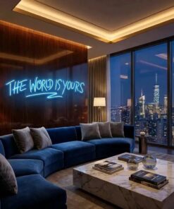 theworldisyourslightblue_53c8e958-9917-4942-823e-5d0a3a9f60f4 - Malcom Terry The World Is Yours Led Neon Sign Light - Upbeat Your Life by VN339