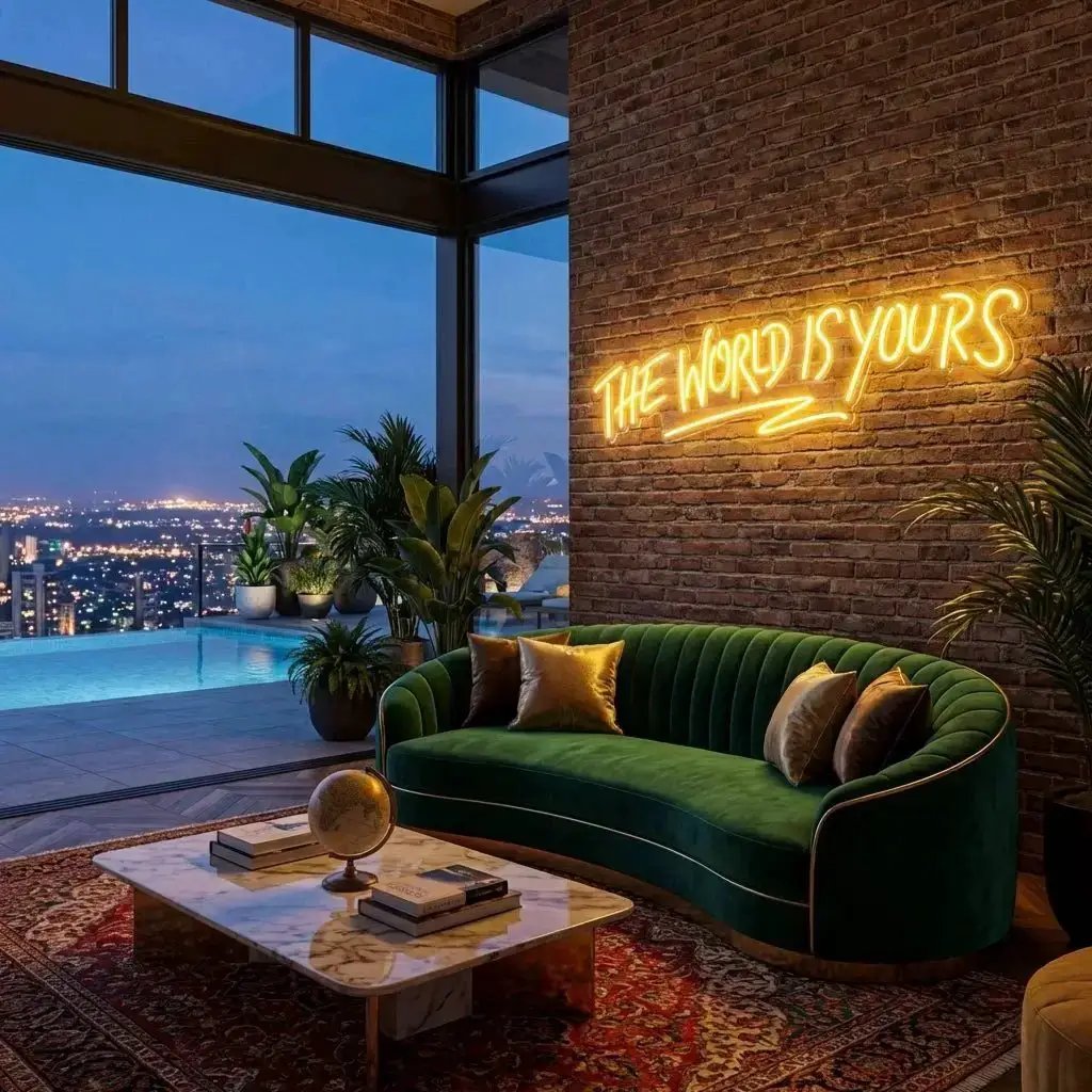 theworldisyoursorange-1 - Malcom Terry The World Is Yours Led Neon Sign Light - Upbeat Your Life by VN339
