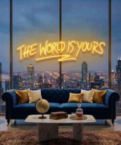 theworldisyoursorange-3 - Malcom Terry The World Is Yours Led Neon Sign Light - Upbeat Your Life by VN339