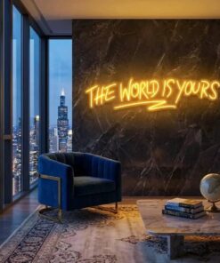 theworldisyoursorange-4 - Malcom Terry The World Is Yours Led Neon Sign Light - Upbeat Your Life by VN339