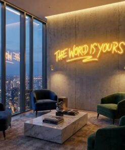 theworldisyoursorange-5 - Malcom Terry The World Is Yours Led Neon Sign Light - Upbeat Your Life by VN339