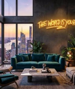 theworldisyoursorange_f177a150-8373-477c-a0a2-01633cbffac7 - Malcom Terry The World Is Yours Led Neon Sign Light - Upbeat Your Life by VN339