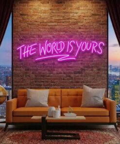 theworldisyourspink-1 - Malcom Terry The World Is Yours Led Neon Sign Light - Upbeat Your Life by VN339