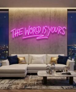 theworldisyourspink-2 - Malcom Terry The World Is Yours Led Neon Sign Light - Upbeat Your Life by VN339