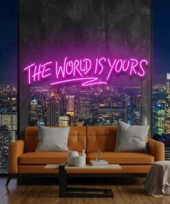 theworldisyourspink-4 - Malcom Terry The World Is Yours Led Neon Sign Light - Upbeat Your Life by VN339
