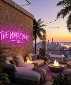 theworldisyourspink-5 - Malcom Terry The World Is Yours Led Neon Sign Light - Upbeat Your Life by VN339