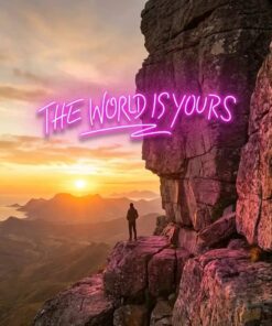 theworldisyourspink-6 - Malcom Terry The World Is Yours Led Neon Sign Light - Upbeat Your Life by VN339