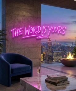 theworldisyourspink_b23c4200-24bd-457a-82af-7743afacd25f - Malcom Terry The World Is Yours Led Neon Sign Light - Upbeat Your Life by VN339