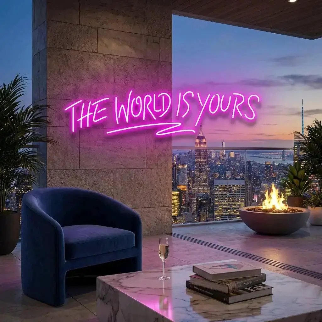 theworldisyourspink_b23c4200-24bd-457a-82af-7743afacd25f - Malcom Terry The World Is Yours Led Neon Sign Light - Upbeat Your Life by VN339