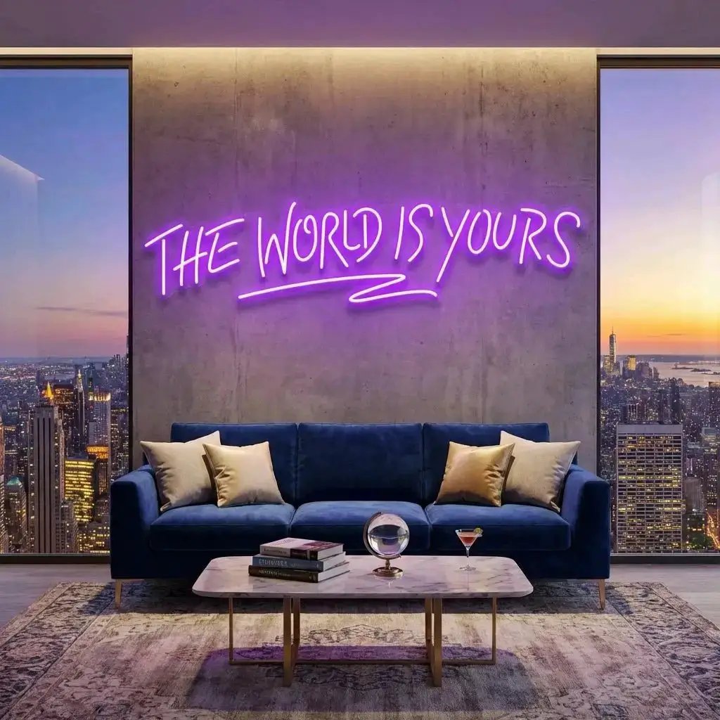 theworldisyourspurple-1_15680938-8a84-4a44-9886-7c5eba337ab6 - Malcom Terry The World Is Yours Led Neon Sign Light - Upbeat Your Life by VN339