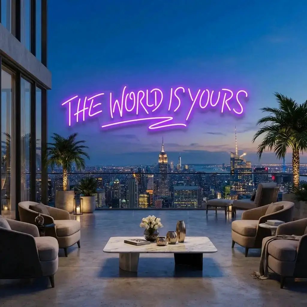 theworldisyourspurple-2_6954a5cf-7147-422a-be51-1f4855f01c9d - Malcom Terry The World Is Yours Led Neon Sign Light - Upbeat Your Life by VN339