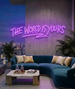 theworldisyourspurple-3_6c28a120-7511-4916-9e46-fcd9444f72f9 - Malcom Terry The World Is Yours Led Neon Sign Light - Upbeat Your Life by VN339