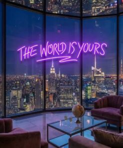 theworldisyourspurple-4 - Malcom Terry The World Is Yours Led Neon Sign Light - Upbeat Your Life by VN339