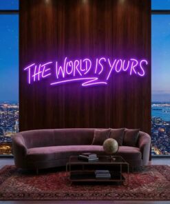 theworldisyourspurple-5 - Malcom Terry The World Is Yours Led Neon Sign Light - Upbeat Your Life by VN339