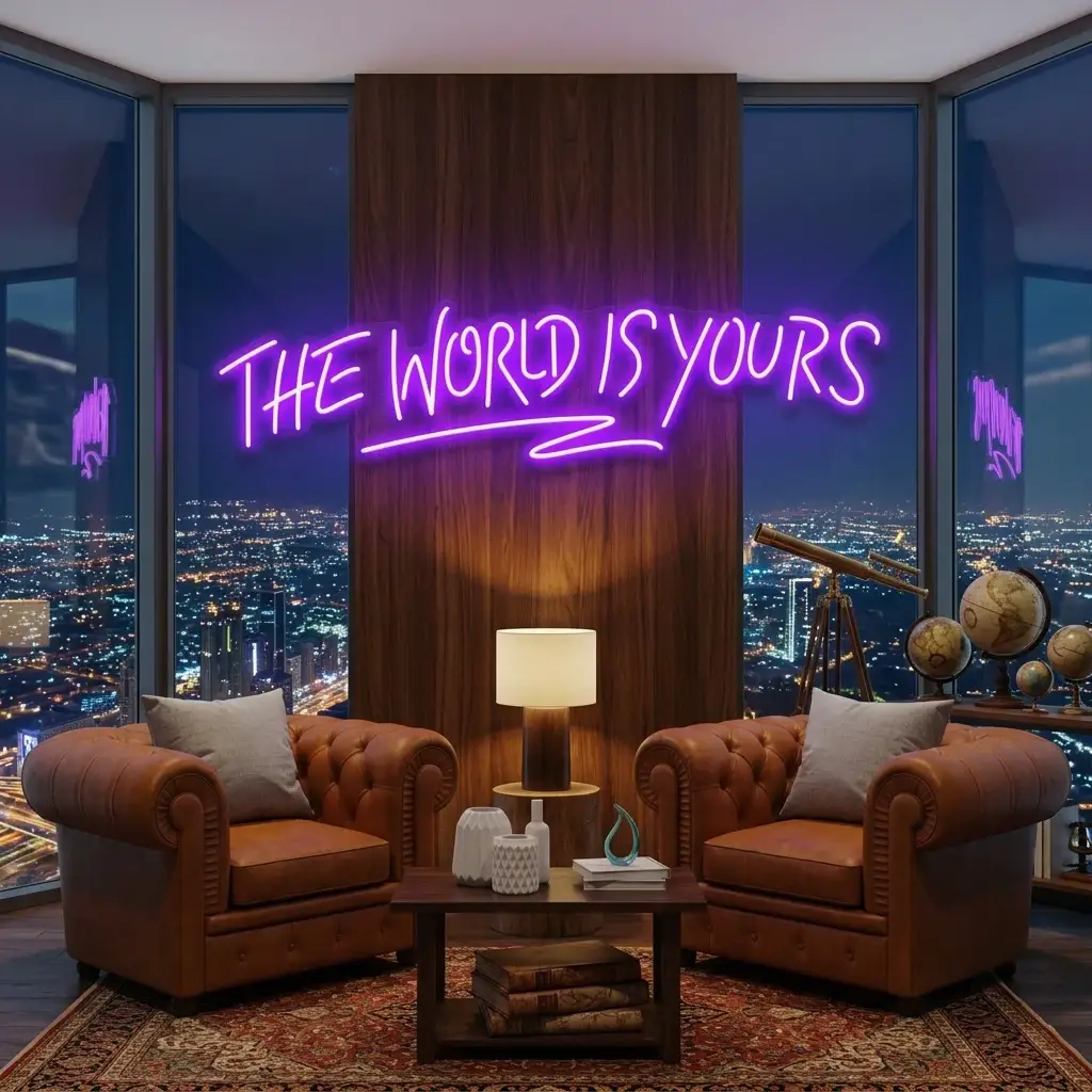 theworldisyourspurple_4f041698-d3d6-48e4-8a62-0b5e89bbec57 - Malcom Terry The World Is Yours Led Neon Sign Light - Upbeat Your Life by VN339