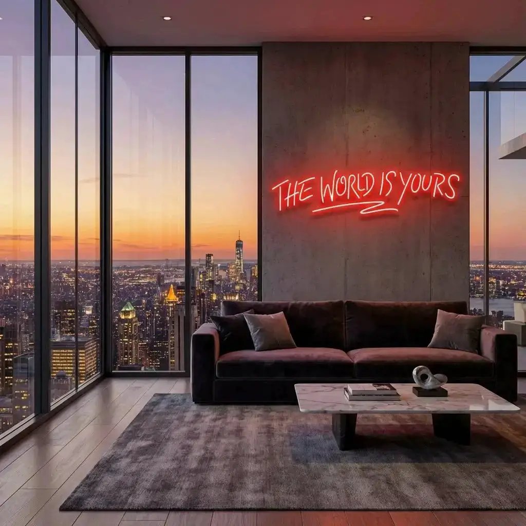 theworldisyoursred-1 - Malcom Terry The World Is Yours Led Neon Sign Light - Upbeat Your Life by VN339